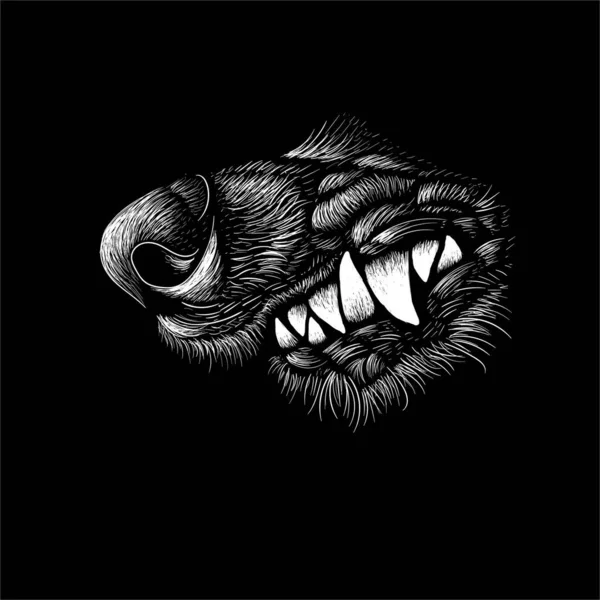 Vector Logo Dog Wolf Tattoo Shirt Design Outwear — 스톡 벡터