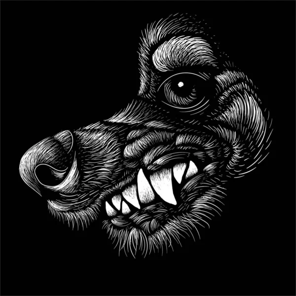 Vektor Logo Hund Oder Wolf Für Tätowierung Oder Shirt Design — Stockvektor