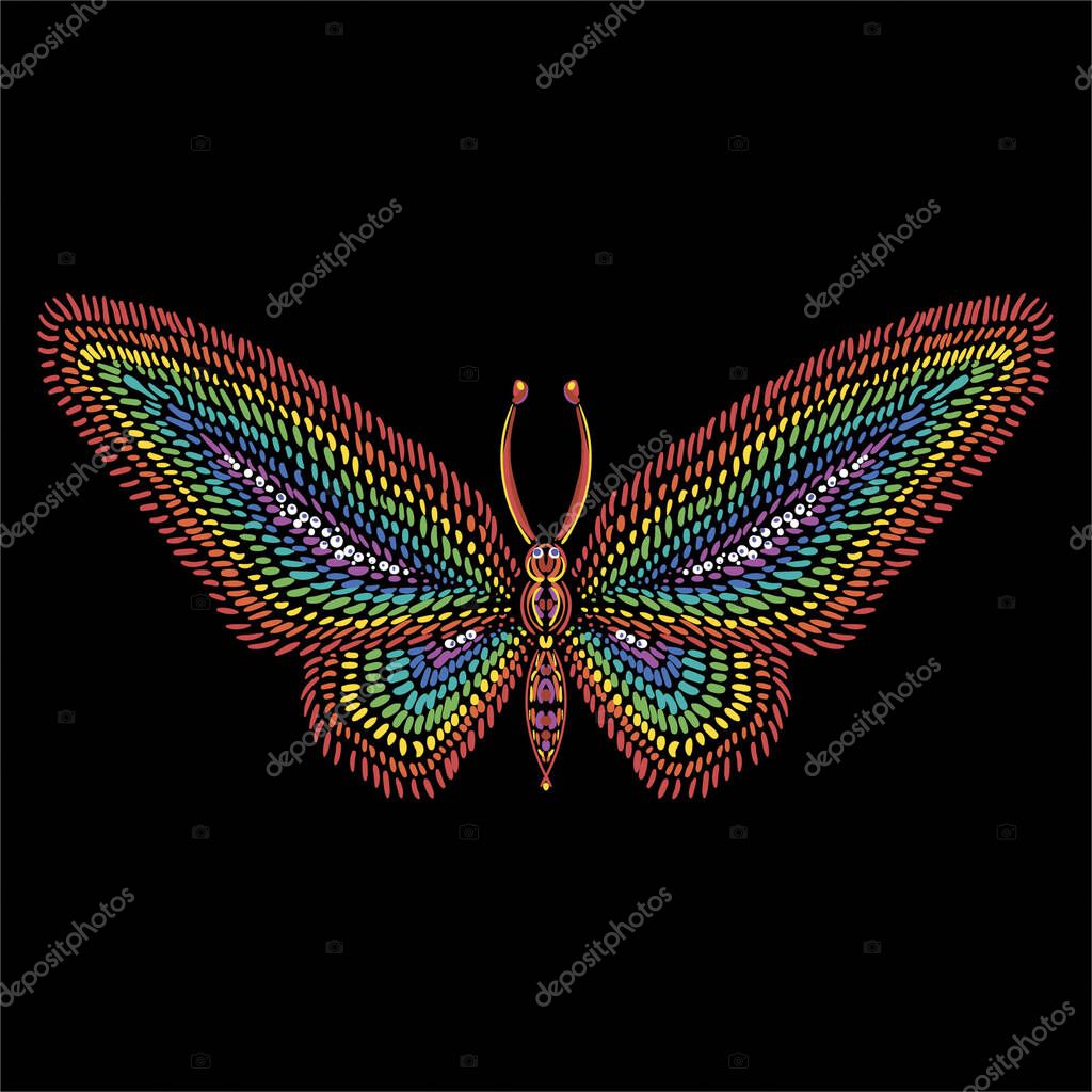 Vector logo butterfly for tattoo or T-shirt design or outwear