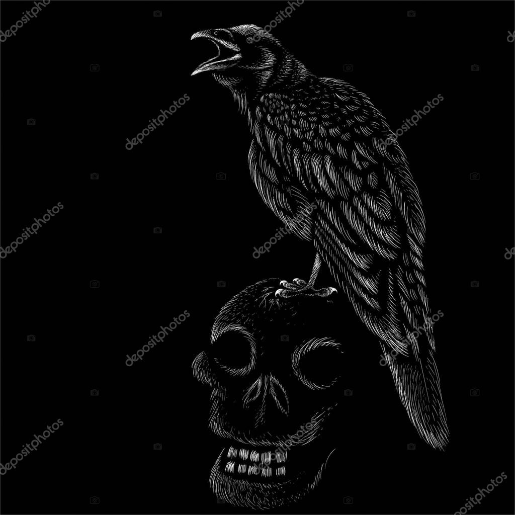 Vector logo bird for tattoo or T-shirt design or outwear
