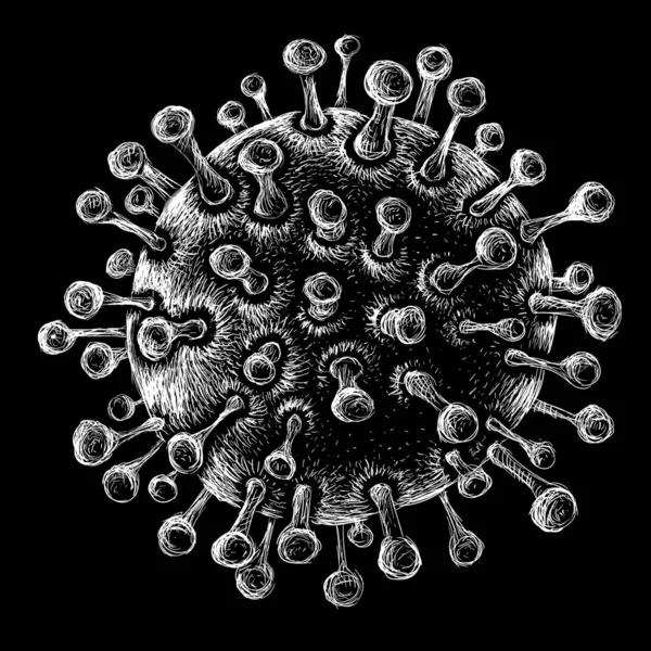 Vector Drawing Corona Virus Bacteria — Stock Vector