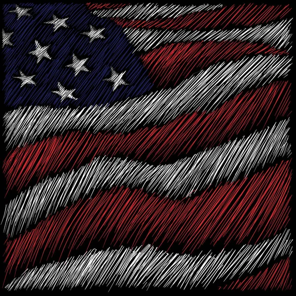 Illustration Vectorielle Fête Indépendance Des États Unis Juillet Drapeau National — Image vectorielle