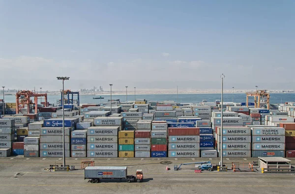 Sok Konténerek Kikötőben Salalah Omán 2016 November — Stock Fotó