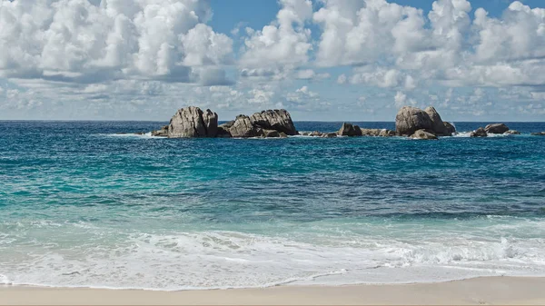 Hermosa Playa Exótica Las Seychelles — Foto de Stock
