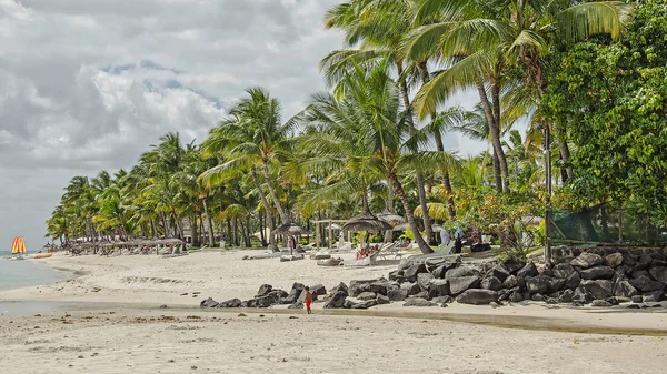 Słoneczny Dzień Plaży Wyspie Mauritius — Zdjęcie stockowe