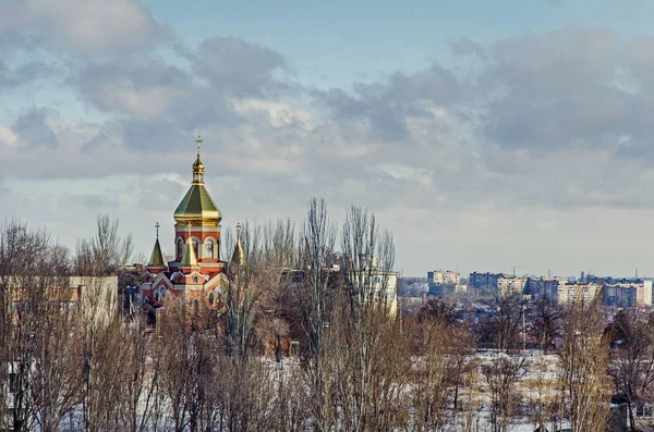 Une Église Russe Brille Sur Soleil — Photo