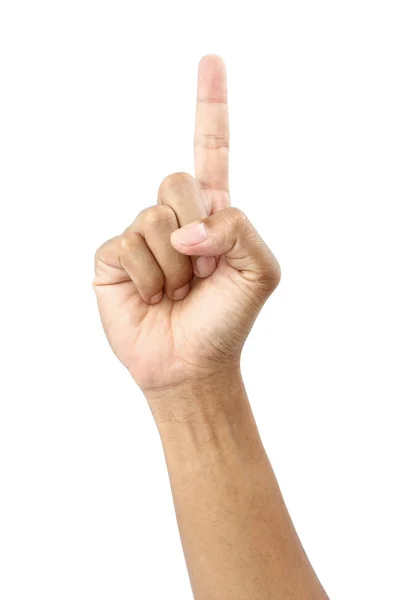 Männliche Finger zeigen Nummer eins. — Stockfoto