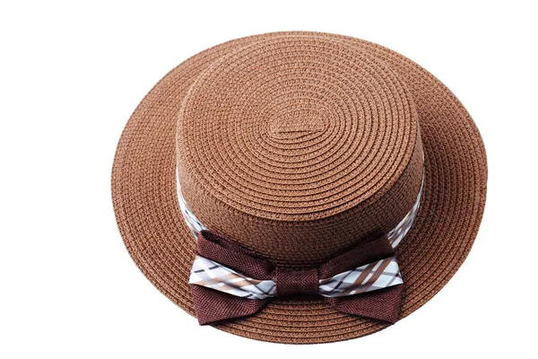 Chapeau brun dames isolé chemin de coupe . — Photo