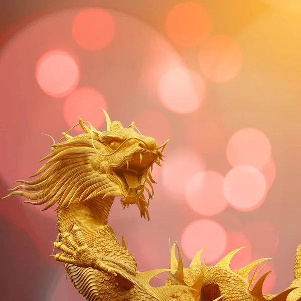 Chinese draak met wazige bokeh achtergrond — Stockfoto