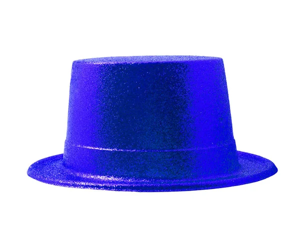 Синій вечірній капелюх ізольований на білому з відсічним контуром . — стокове фото