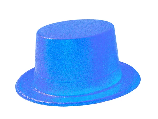 Hemelsblauw feest hoed geïsoleerd op wit met uitknippad. — Stockfoto