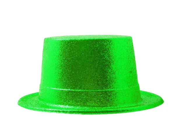 Green light party hat isolated on white with clipping path. — Stock Photo, Image