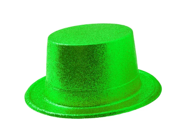 Zielone światło strona kapelusz na białym tle na białym ze ścieżką przycinającą. — Zdjęcie stockowe