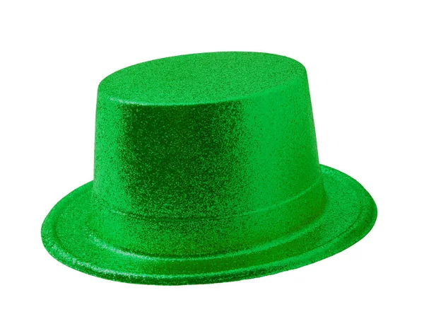 Groene partij hoed geïsoleerd op wit met uitknippad. — Stockfoto