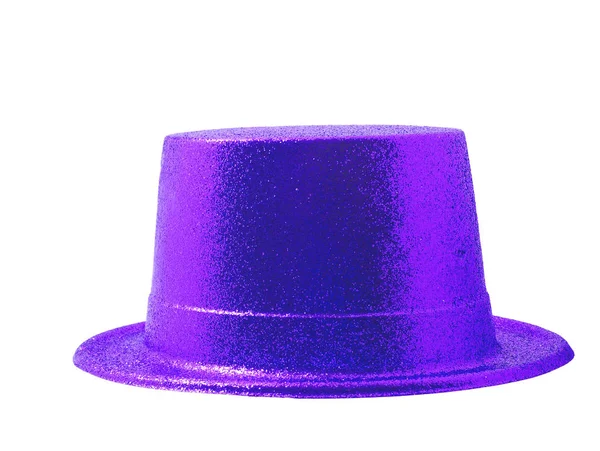 Sombrero de fiesta púrpura aislado en blanco con camino de recorte . —  Fotos de Stock