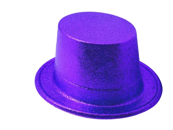 Sombrero de fiesta púrpura aislado en blanco con camino de recorte . —  Fotos de Stock
