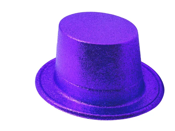 Chapéu de festa roxo isolado no branco com caminho de recorte . — Fotografia de Stock