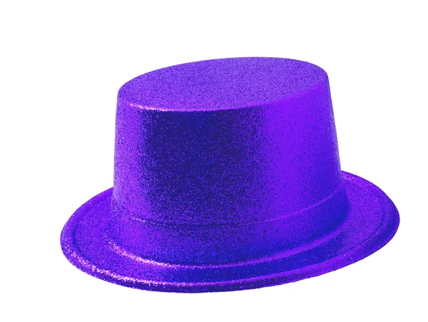 Фиолетовая партийная шляпа на белом с вырезом . — стоковое фото