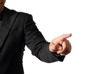 işaret parmağı beyaz kırpma yoluyla izole el.