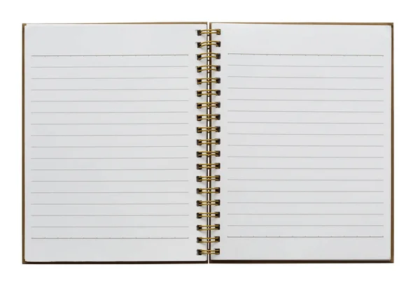 Libro de notas de papel abierto aislado en el camino de recorte blanco . —  Fotos de Stock