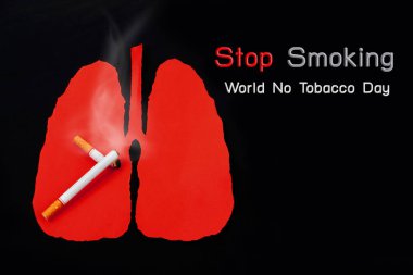 Sigara dumanlı akciğer arka plan üzerinde yanıyor