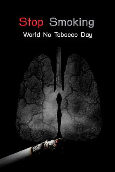 El cigarrillo se quema con humo en el fondo del pulmón — Foto de Stock