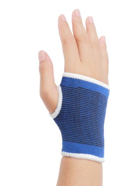 Sağ el bandaj palm destek izole kırpma pat sarılmış