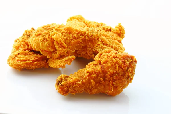 kızarmış tavuk üzerinde beyaz izole 