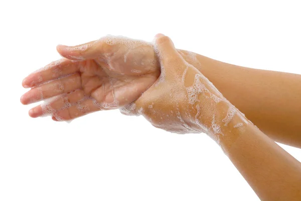 Lavado de manos procedimiento médico paso aislado, Día mundial de lavado de manos . Imagen de archivo
