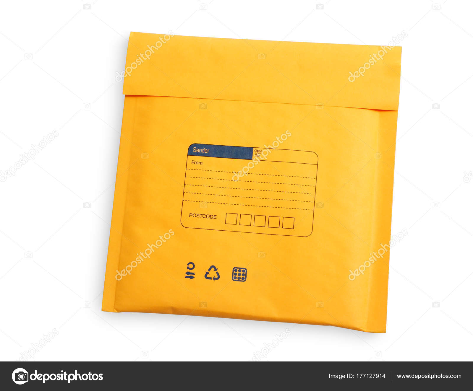 Yellow letter envelope with air bubble wrap for cd and dvd isola