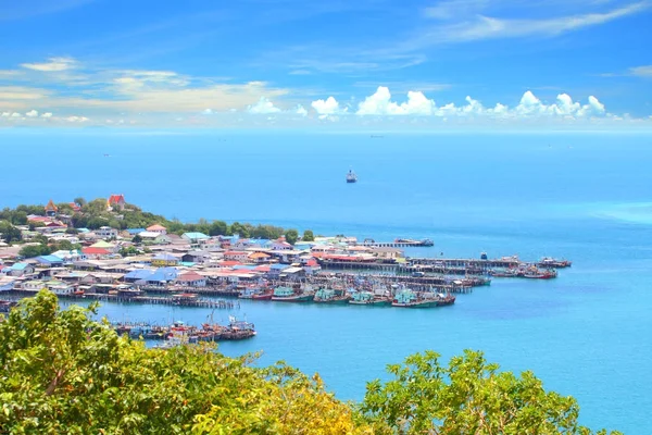 Vista superior del paisaje marino azul en Chonburi, Tailandia . —  Fotos de Stock