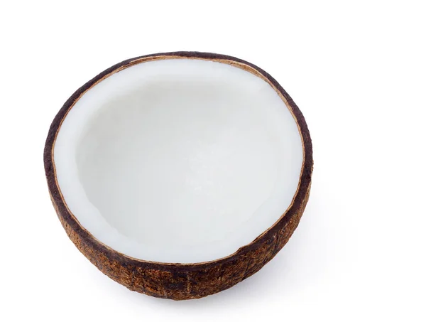 Half coconut isolated with clipping path. — Stock Photo, Image