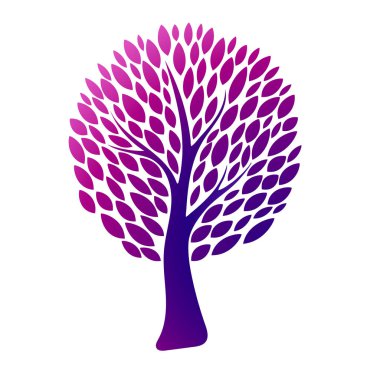 Soyut renkli ağaç. Vektör çizim.