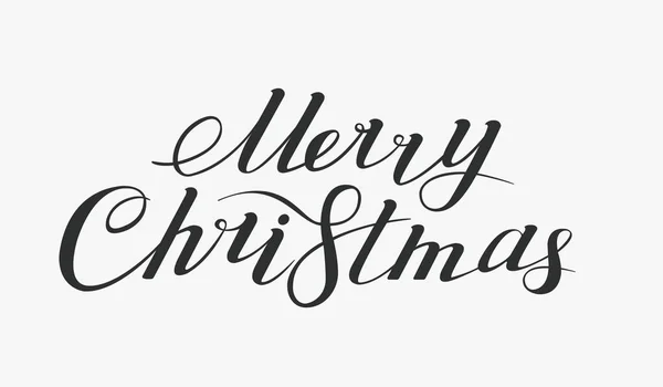 Feliz Navidad Lettering. Texto de saludo, caligrafía dibujada a mano. Ilustración vectorial aislada sobre fondo blanco . — Archivo Imágenes Vectoriales