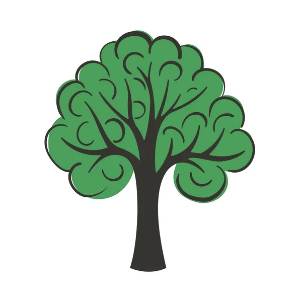 Árbol verde sobre fondo blanco en el vector — Vector de stock