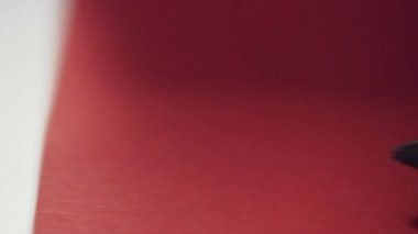 Kutusu ve painbrush bir hat yakın çekim makro için