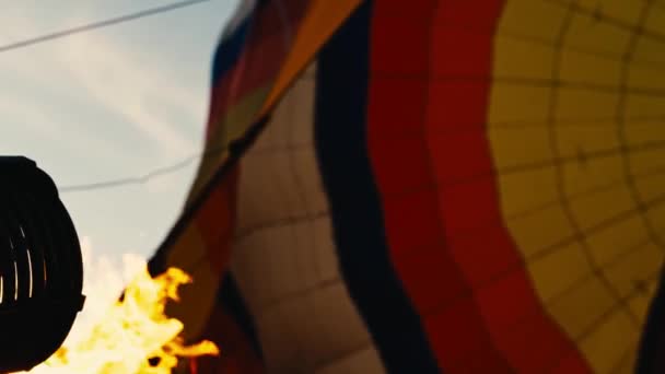 Globo Aire Caliente Explosiones Fuego — Vídeo de stock