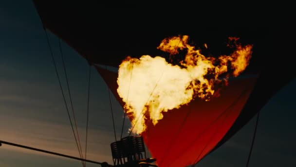 Hőlégballon Tűz Tör — Stock videók