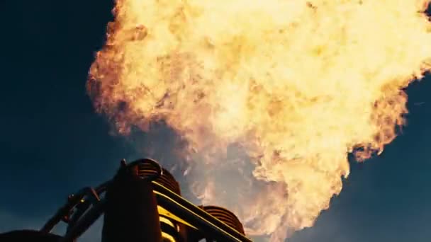 Globo Aire Caliente Explosiones Fuego — Vídeos de Stock