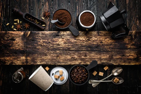 Koffie Achtergrond Met Ruimte Voor Tekst — Stockfoto