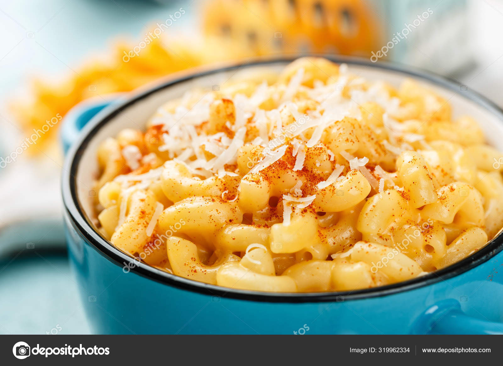 Mac Cheese Traditional American Dish Macaroni Pasta Cheese Sauce Stock