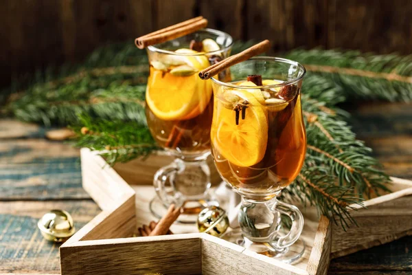 Grog Hot Drink Winter Holidays New Year Christmas Spicy Tea — Stock Photo, Image