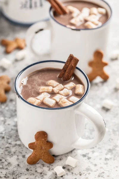 Cioccolata Calda Bevanda Cacao Con Latte Marshmallow — Foto Stock