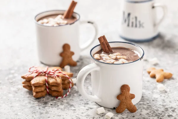 Cioccolata Calda Bevanda Cacao Con Latte Marshmallow — Foto Stock