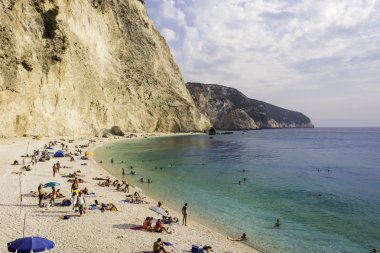 Porto katsiki Beach'te lefkada, Yunanistan