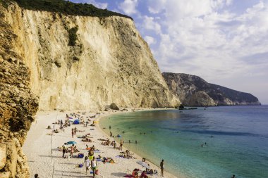 Porto katsiki Beach'te lefkada, Yunanistan
