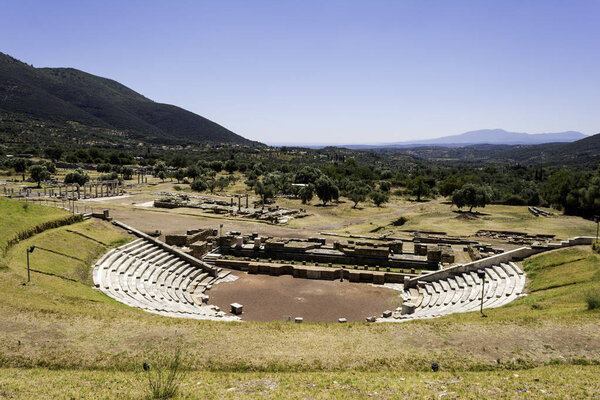 Ruins of the Theater of Ancient Messini, Peloponnese, Greece