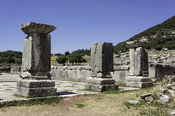 Πυλώνα ερείπια στην αρχαία Μεσσήνη, Μεσσηνία, Πελοπόννησος, Ελλάδα — Φωτογραφία Αρχείου