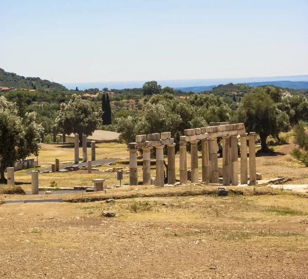 Tempel ruïnes op oude Messini, Messinia, Peloponnesos, Griekenland — Stockfoto