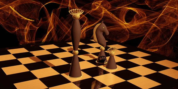 Chess Composition with abstract background — Stock Photo, Image